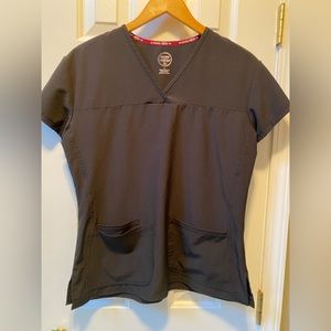 Divine stretch by JDM black scrub tunic top. Size small.